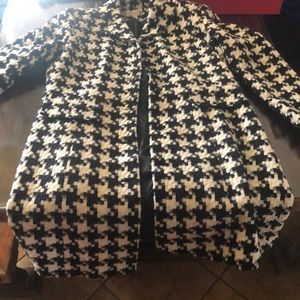 Worthington black and white plaid coat